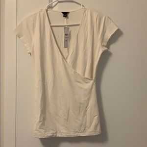 NWOT XS White crossover shirt